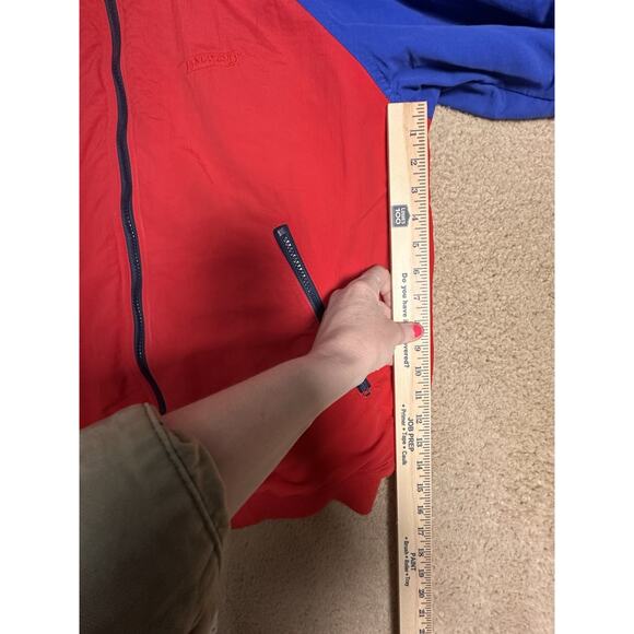 Vtg 90s Lands End Squall Jacket Mens Sz M Red Yellow Blue Retro Colorblock Zip - Picture 10 of 12